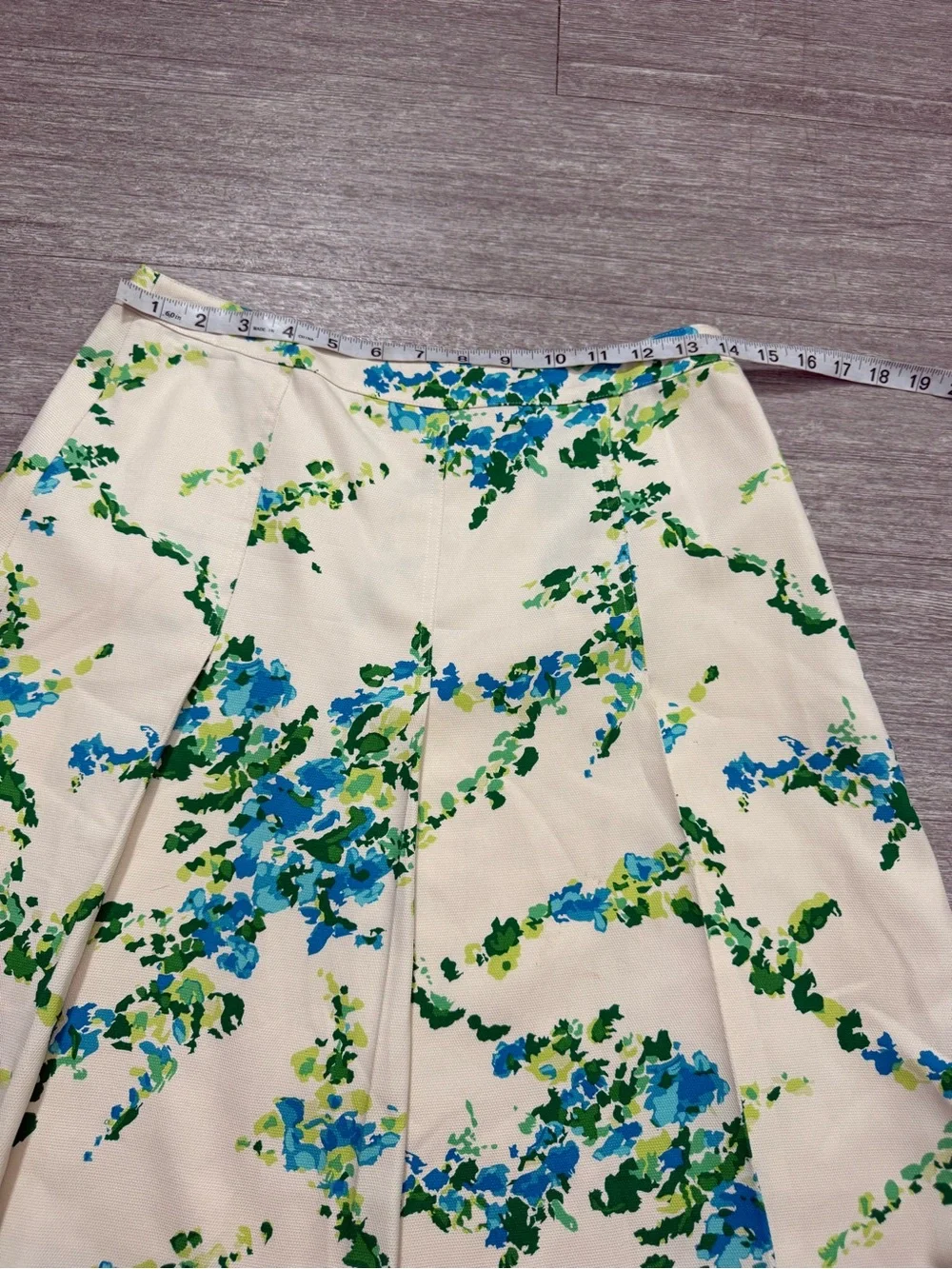 Ann‎ Taylor Petite Blue Green Floral A-Line Mini Skirt Preppy Spring 4P